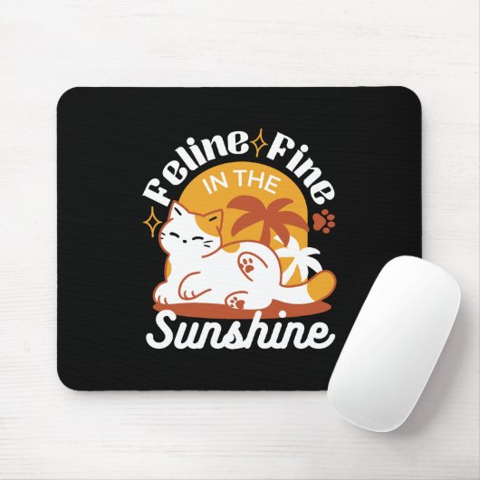 Adorable Cat Relaxen in der Sonne - Sommergäste Mousepad (Mit Mouse)