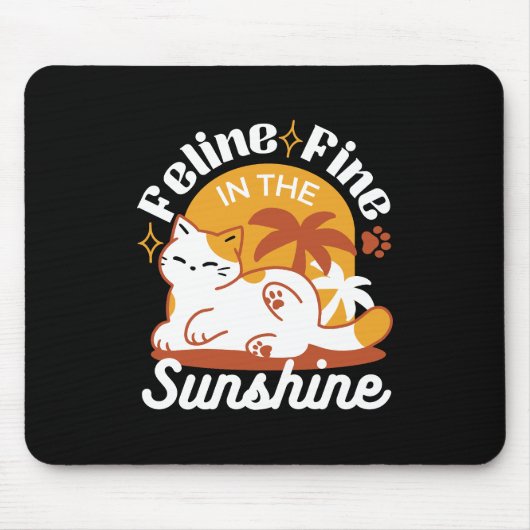 Adorable Cat Relaxen in der Sonne - Sommergäste Mousepad (Vorne)
