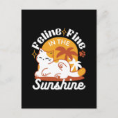 Adorable Cat Relaxen in der Sonne - Sommergäste Postkarte (Vorderseite)