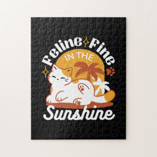 Adorable Cat Relaxen in der Sonne - Sommergäste Puzzle