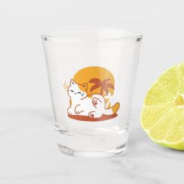 Adorable Cat Relaxen in der Sonne - Sommergäste Schnapsglas