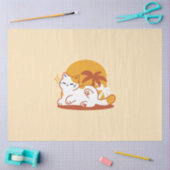 Adorable Cat Relaxen in der Sonne - Sommergäste Seidenpapier (Basteln)