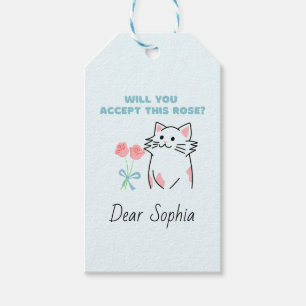 Adorable Cat&Rose Geschenkanhänger