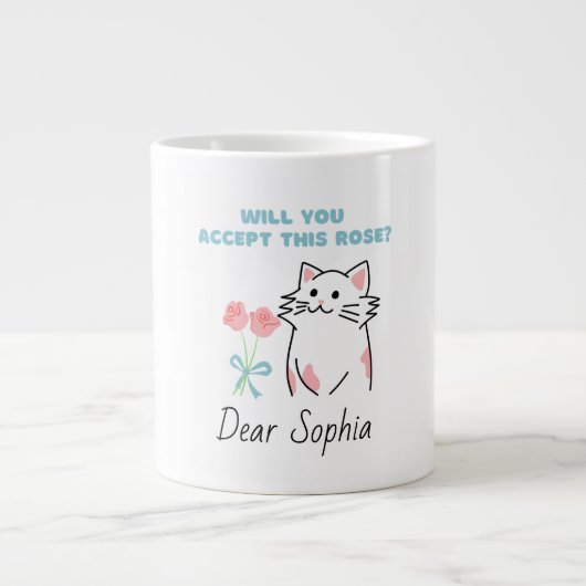 Adorable Cat&Rose Jumbo-Tasse (Vorderseite)