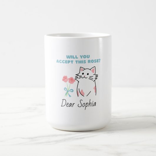 Adorable Cat&Rose Kaffeetasse (Mittel)