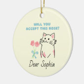 Adorable Cat & Rose Keramik Ornament (Links)