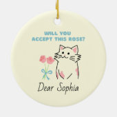 Adorable Cat & Rose Keramik Ornament (Hinten)