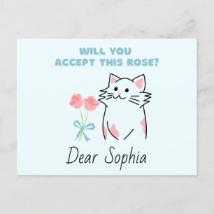 Adorable Cat&Rose Postkarte
