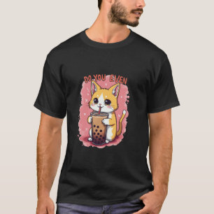 Adorable Cat Sipping Boba Tee Design mit Hilariou