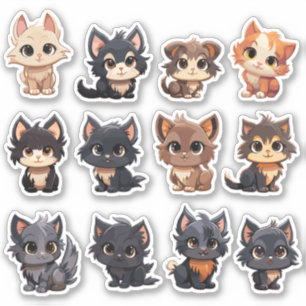 Adorable Cat Stickers Aufkleber