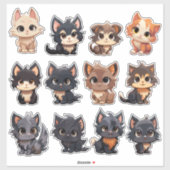 Adorable Cat Stickers Aufkleber (Blatt)