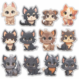 Adorable Cat Stickers Aufkleber
