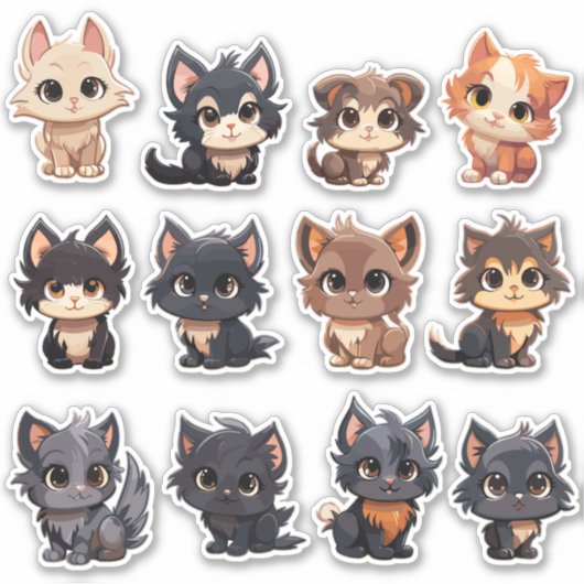 Adorable Cat Stickers Aufkleber (Vorderseite)