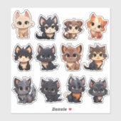 Adorable Cat Stickers Aufkleber (Blatt)