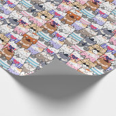 Adorable Cat-Themed Doodle Wrapping Paper Geschenkpapier (Ecke)
