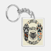 Adorable Cat-Themed Illustration Schlüsselanhänger (Vorderseite links)