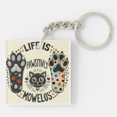 Adorable Cat-Themed Illustration Schlüsselanhänger (Rückseite)