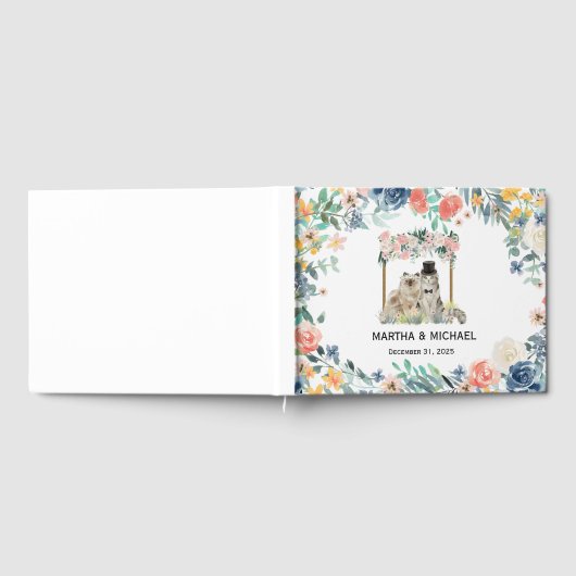 Adorable Cat Themed Wedding Gästebuch (Voll)