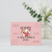 Adorable Cat Valentinstag Postkarte (Stehend Vorderseite)