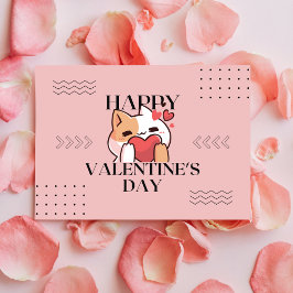 Adorable Cat Valentinstag Postkarte
