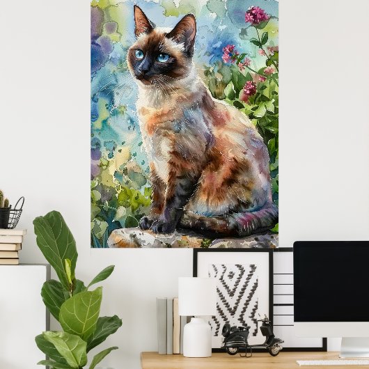 ADORABLE CAT-WASSERFARBEN-ILLUSTRATION POSTER (Heimbüro)