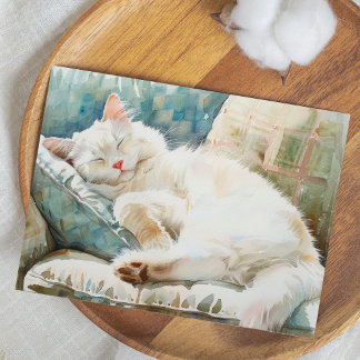 ADORABLE CAT-WASSERFARBEN-ILLUSTRATION POSTKARTE