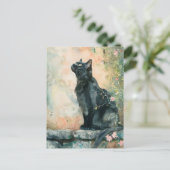 ADORABLE CAT WATERCOLOR ILLUSTRATION POSTKARTE (Stehend Vorderseite)