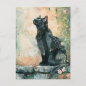 ADORABLE CAT WATERCOLOR ILLUSTRATION POSTKARTE (Vorderseite)