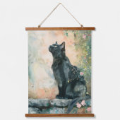 ADORABLE CAT WATERCOLOR ILLUSTRATION WANDTEPPICH MIT HOLZRAHMEN (Vorderseite)
