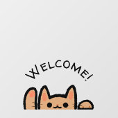 Adorable Cat Waving Willkommen Fensteraufkleber (Blatt)