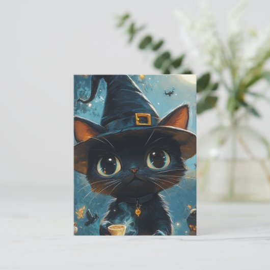 Adorable Cat Witz Postkarte (Stehend Vorderseite)