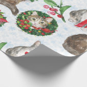 Adorable Cat Wreath Geschenkpapier (Ecke)