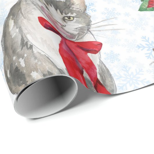 Adorable Cat Wreath Geschenkpapier (Rolleneckpunkt)