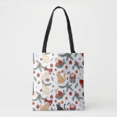 Adorable Cats and Christmas Pattern Tote Bag Tasche (Vorderseite)