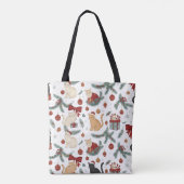 Adorable Cats and Christmas Pattern Tote Bag Tasche (Rückseite)