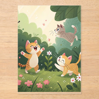 Adorable Cats at Play - Pure Garden Joy Acryleinladungen