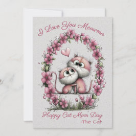 Adorable Cats Cat Mom Greeting Card Feiertagskarte