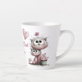 Adorable Cats Illustrations Latte Mug Milchtasse