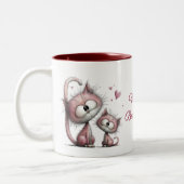 Adorable Cats Illustrations Mug Zweifarbige Tasse (Links)