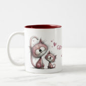 Adorable Cats Illustrations Mug Zweifarbige Tasse (Links)