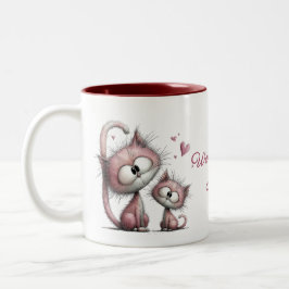 Adorable Cats Illustrations Mug Zweifarbige Tasse