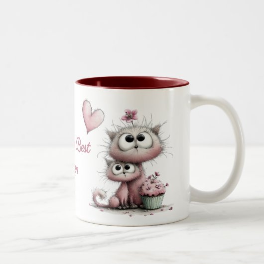 Adorable Cats Illustrations Mug Zweifarbige Tasse (Rechts)