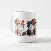 "Adorable Cats Mug –The Purrfect Sip for Cat Love" Kaffeetasse (Vorderseite Links)