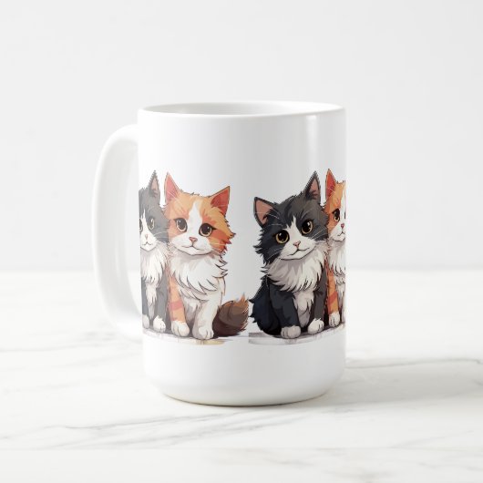 "Adorable Cats Mug –The Purrfect Sip for Cat Love" Kaffeetasse (Vorderseite Links)