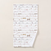 Adorable Cats Peeking Over Hearts Badhandtuch Set (Handtuch)
