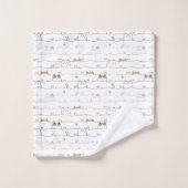 Adorable Cats Peeking Over Hearts Badhandtuch Set (Waschlappen)