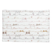 Adorable Cats Peeking Over Hearts Kissenbezug (Rückseite)