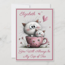 Adorable Cats Valentines Day Greeting Card