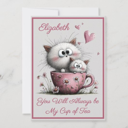 Adorable Cats Valentines Day Greeting Card Karte (Vorderseite)