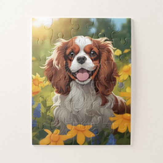 Adorable Cavalier King Charles Spaniel Puzzle (Vertikal)